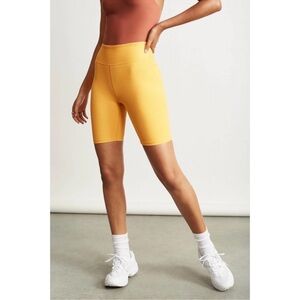 Year of Ours x Bandier Yellow Ribbed Bike Shorts